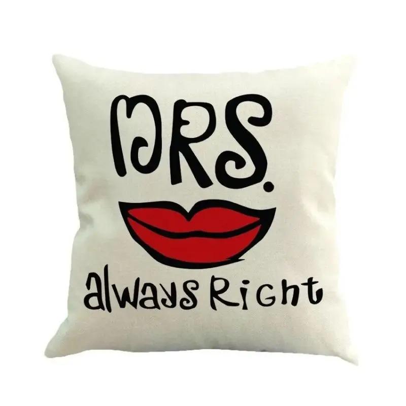 Couple Print Decorative Pillowcases Living Room Office Home Pillowcases Car Ornaments