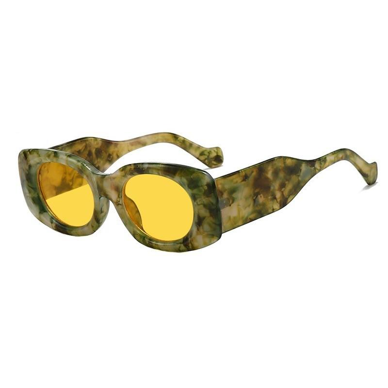 

Leopard Print Sunglasses Women Square Fashion Eyewear With Uv400 For Outdoor Activities GreenFrameYellowLenses