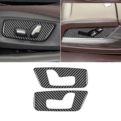 2pcs Car Seat Adjust Frame Cover Sticker Carbon Fiber Trim Auto Interior Accessories For BMW G30 5 Series 2018-