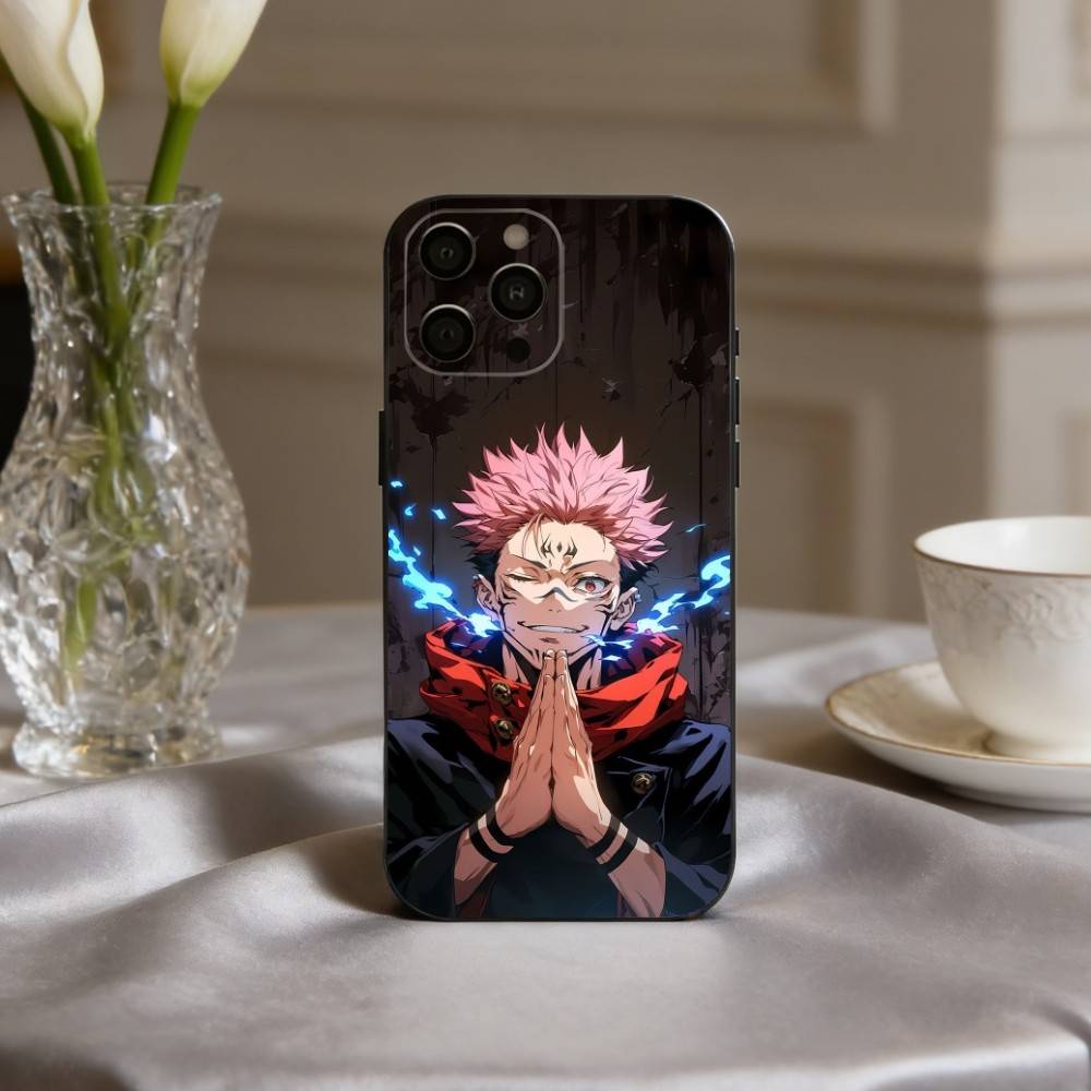 R-Ryomen S-Sukuna J-J-Jujutsu K-Kaisen-N Phone Case For iPhone 17pro,16,15,14,13,12,11 Plus,Pro Max,XS,Soft Silicone Black Cover
