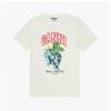 Ganni Dam S T-shirt Druva Logotyp tryck T4230
