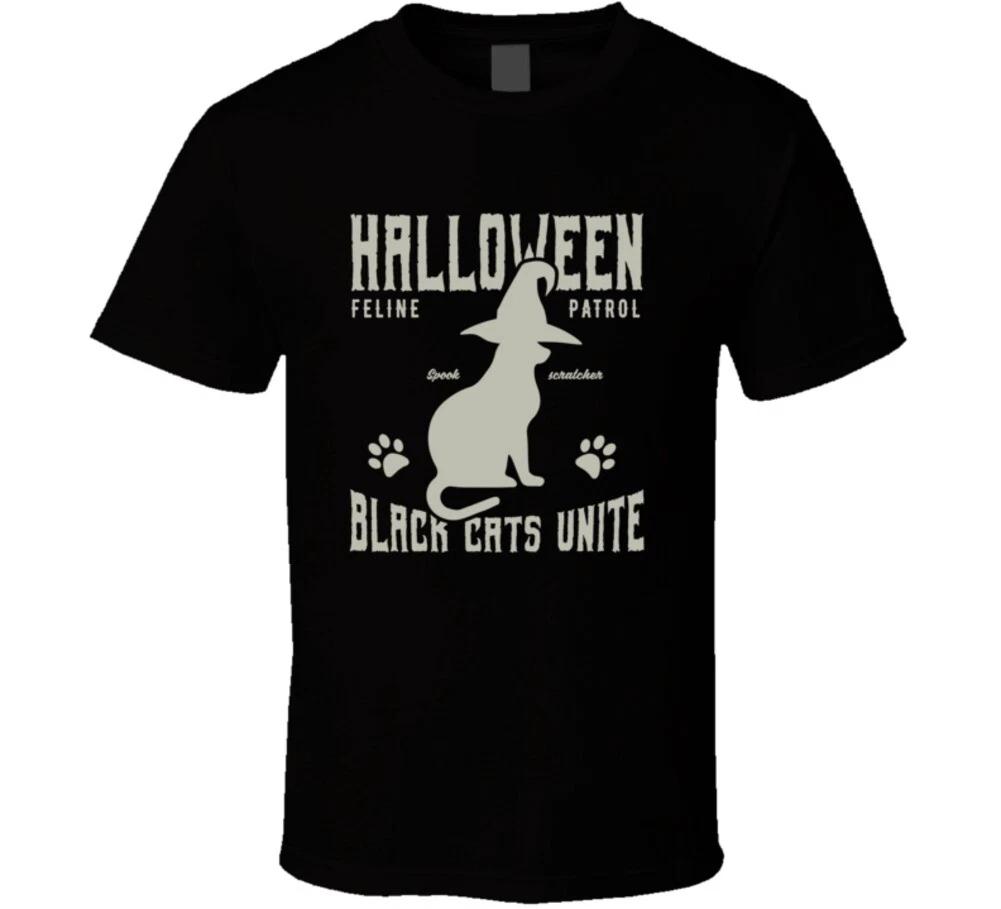 Halloween Feline Patrol Black Cats Unite Funny Gift T Shirt L