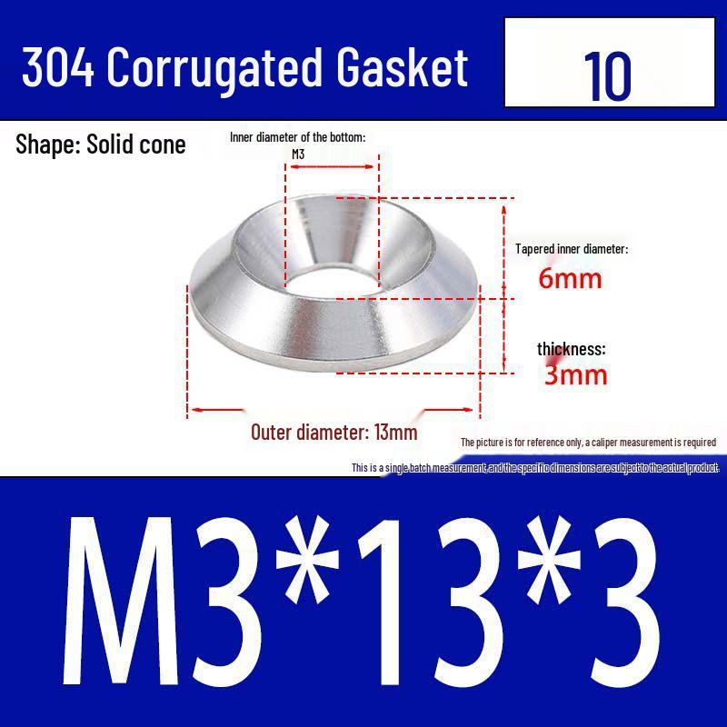 304 Stainless Steel Decorative Conical Fish Eye Washer for M3-M10 Countersunk Holes