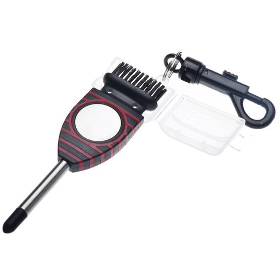 Golf Club Cleaning Brush Double-Headed Flexible Bristles Sharp Tip Stainless Steel Golf Shaft Groove Scrubber Cleaner Tool Golf Accessories