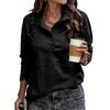 Women's Color Long Sleeve Button Front Sweatshirt with Pocket Casual Top
