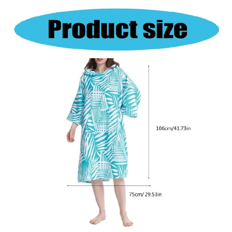 Quick Drying Hooded Towel Changing Robe Changing Towel Poncho Hoodied Robe for Swimming Wetsuit Beach Swimsuit Changing