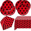Marienkäfer Geburtstag Dekoration Partyzubehör Tischdecke Becher Kinderspielzeug Rot und Schwarz Niedliches Spielzeug Kinder Babyparty Zubehör