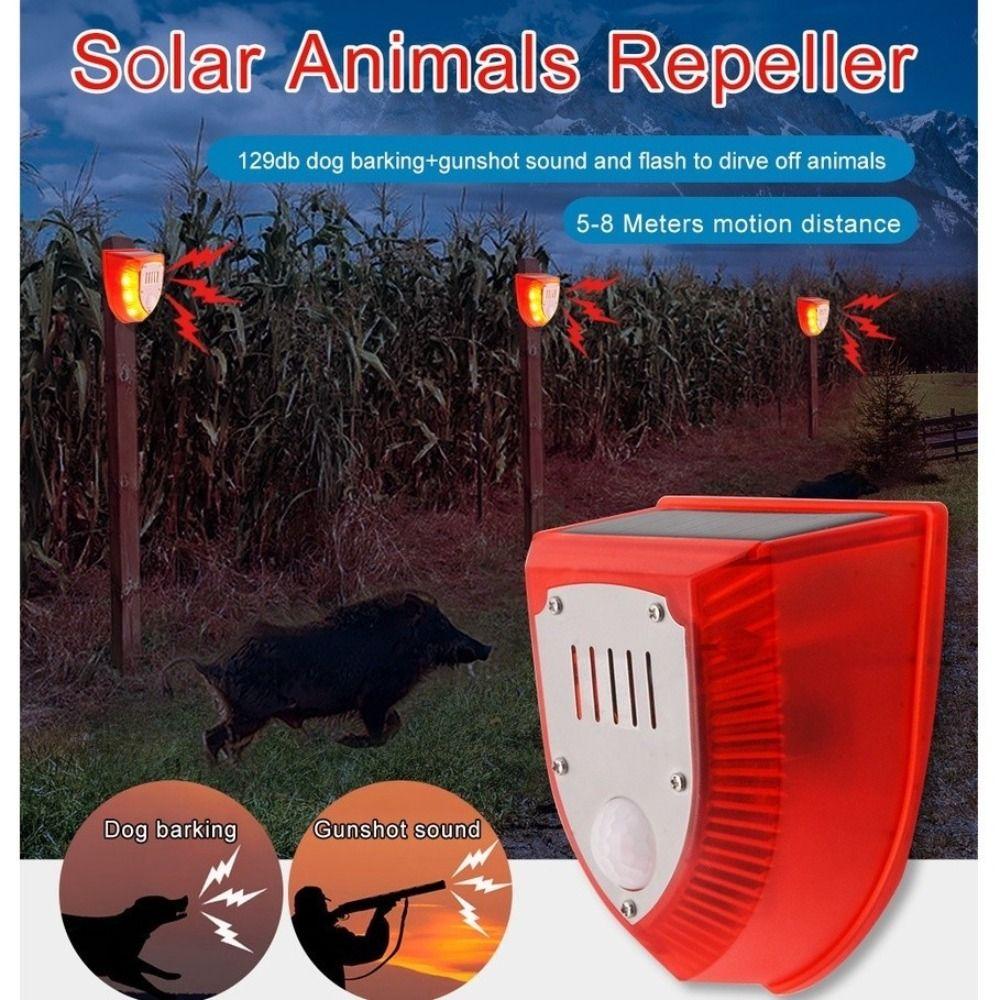 Waterproof Solar Alarm Multifunctional Security Alarm Siren Solar Lamps  Garden Protection