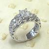 Retro court style jewelry, new pattern hollow flower ring, creative personalized zircon women's ring