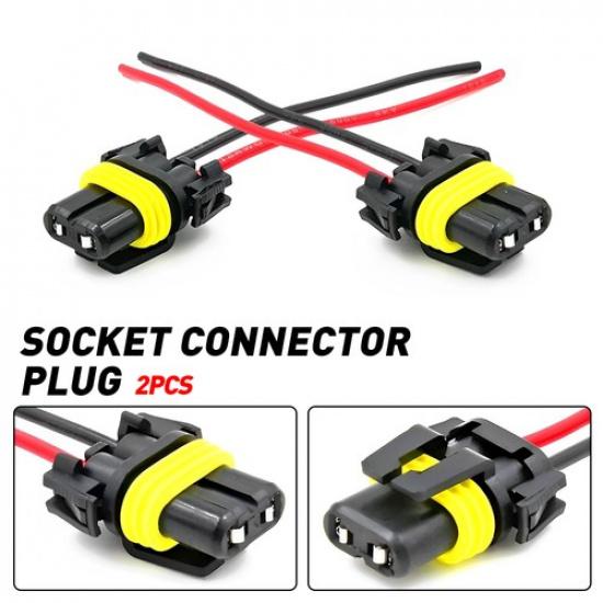 

Two Harness Head Light Low Beam Socket Connector Plugs Fits For All Kinds of Car
