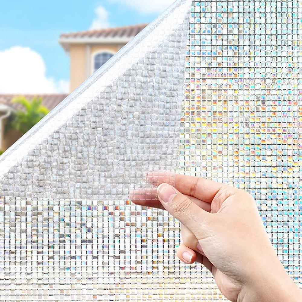 Sichtschutzfolie für Fenster, Regenbogen, 3D-Dekorglas, Vinyl, Buntglas-Aufkleber, statisch haftende Fensteraufkleber, nicht klebende Folien