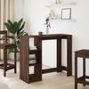 Bar Table with Shelf Brown Oak Effect 124 X 46 X 103.5 Cm Particleboard