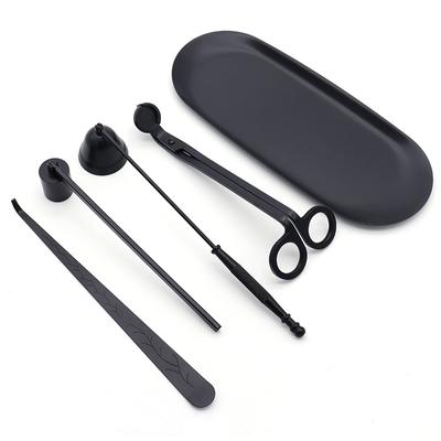 5 Stile schwarze Kerzenlöscher, Duftkerzentabletts, Scheren, Hakenzubehör, Dochtschneider, Kerzenlöschwerkzeuge