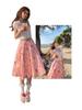 2026 Spring/Summer Women's Floral Print High-Waisted Pleated Midi Skirt - Versatile & Slimming