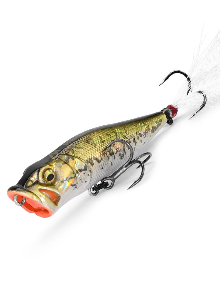 MEREDITH POPX Popper 64mm 8.4g Surface Chugger Feather Tail Pike Bass POPX