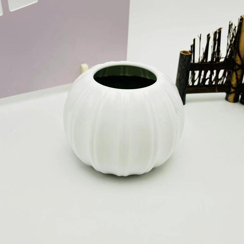 Artificial Pumpkin Flower Container With Foam Insert For Festive Table Arrangements