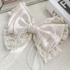 Elegant Pink Lace Bow Curtain Tieback - French Romantic Style, Punch-Free Curtain Clip with Floral Patterns