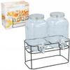Jar with a Tap 2X 4L Jars+ Stand For Garden For Picnic Lemonade Water