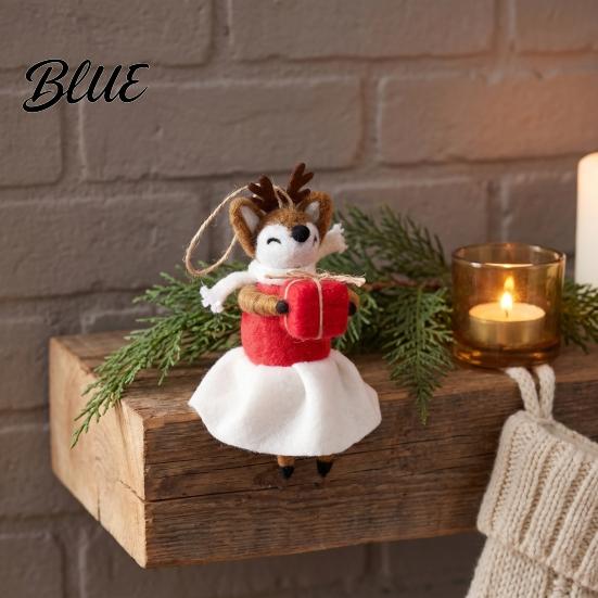 Charming Christmas Tree Decoration Cute Handmade Wool Mouse Ornament Embellishments Felt Mice Hanging Needle Ornament
