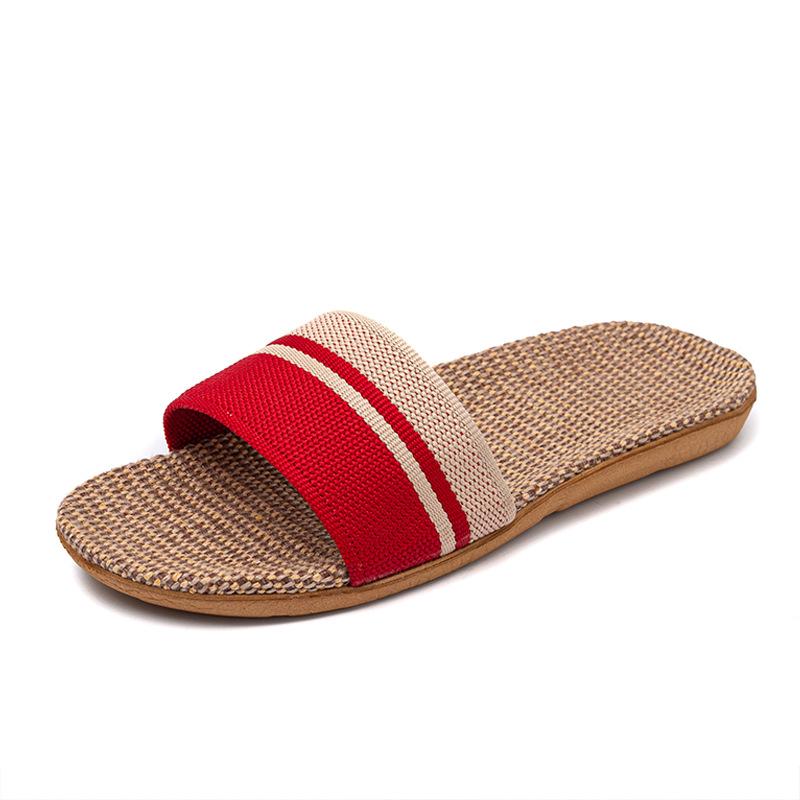 Plus Size Women'S Slippers Flat Sandals Linen Lightweight Casual Summer Slippers Women for Home Slipper