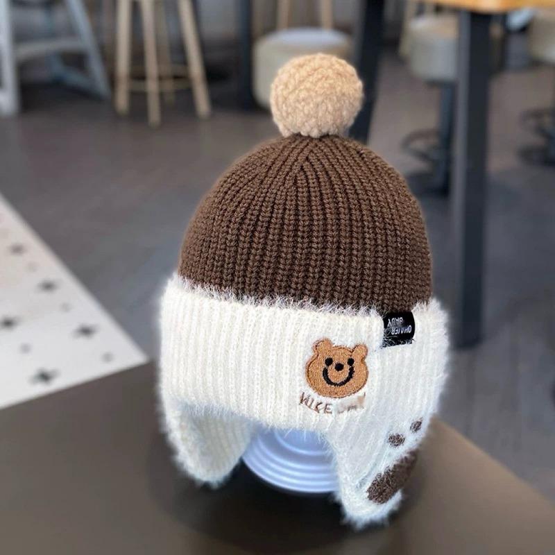

Children s ear protection hat velvet autumn and winter new bear cute mink hair fashion baby hat