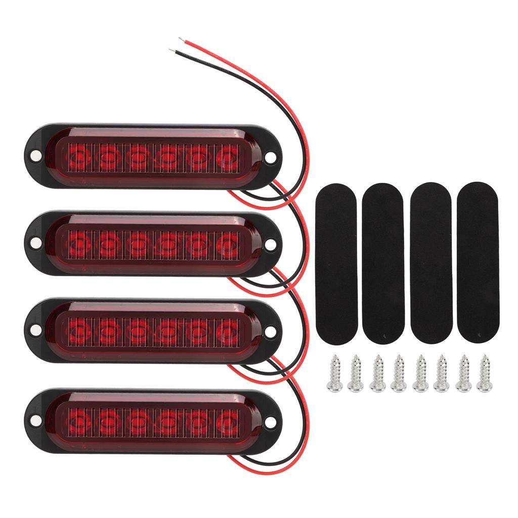 4Pcs Truck Side Lights High Brightness 90LM IP65 Waterproof 6 LEDs Truck Emergency Flash Light 12‑24V