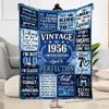 Vintage 1956 Celebration Flannel Blanket-Soft and Suitable for Sofas,Beds,Offices,Travel,All Seasons,Great Gift for Holidays and Birthdays.
