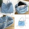 Early spring new large-capacity denim shoulder bag fashionable and old retro striped underarm bag versatile hobo bag