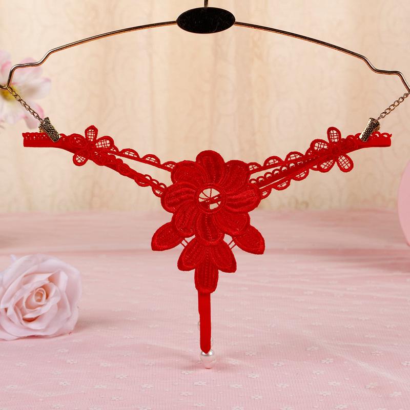 Water-Soluble Flower Bead Thong 3326 - Sexy Panties with Massage Lining