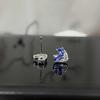 Light Luxury Blue Zircon Heart Stud Earrings - Sweet, High-End, Cool, Fashionable Ear Ornaments for Women