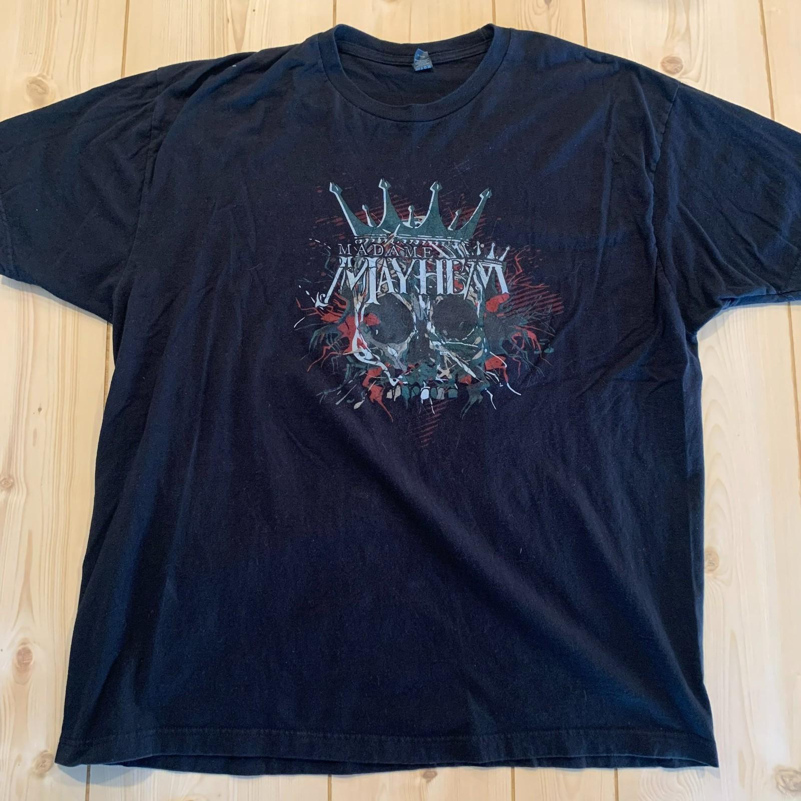 Madame Mayhem Rock Band Metal Goth Grunge Punk Emo Skull Alt T-Shirt Size XXL Unisex T-Shirt L