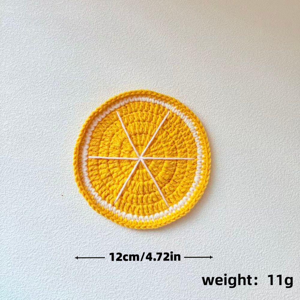 Handmade Crochet Crochet Fruit Coasters Fruit Shaped Decorative Drink Coasters  Living Room Decor