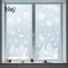 Snowflake Glass Decals 9 Sheets Christmas Static Window Stickers, Reusable Santa Claus Reindeer Removable Clings for Windows Holiday Decoration, Snow