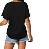 Womens Short Sleeve V Neck Tops with Side Shirring Blouse T-Shirt