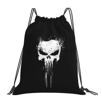 Rucsacuri cu șnur cu imprimeu personalizat cu craniu de schelet Ușoare Pliabile Sac de sport pentru sală Sacuri ușoare pentru antrenament