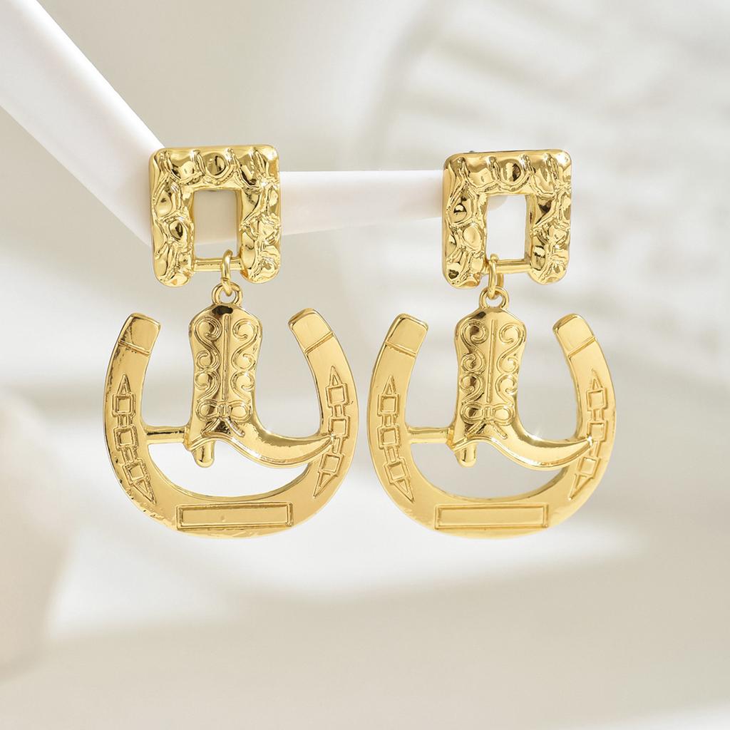 Fashionable Commuter European and American Style , Shoe Shape, Niche Design, Versatile and High-end Earrings