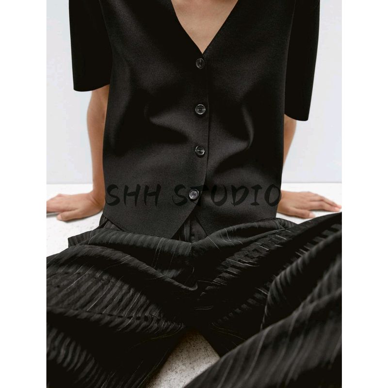 MD Summer New Arrival Women's Clothing Elegant Commute Style Drape Short V Neck Short Sleeve Knitting Cardigan 5655573
