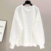 Spring and Autumn Pullover Sweater Women's Loose Oversize Solid Color Jacket