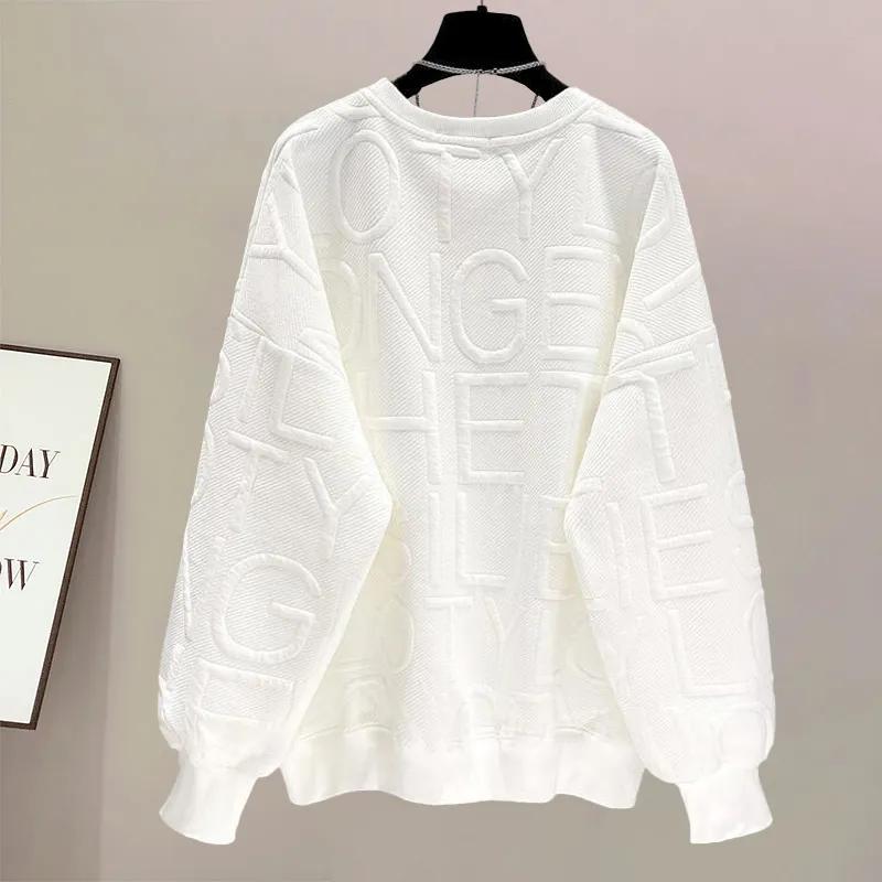 Spring and Autumn Pullover Sweater Women's Loose Oversize Solid Color Jacket