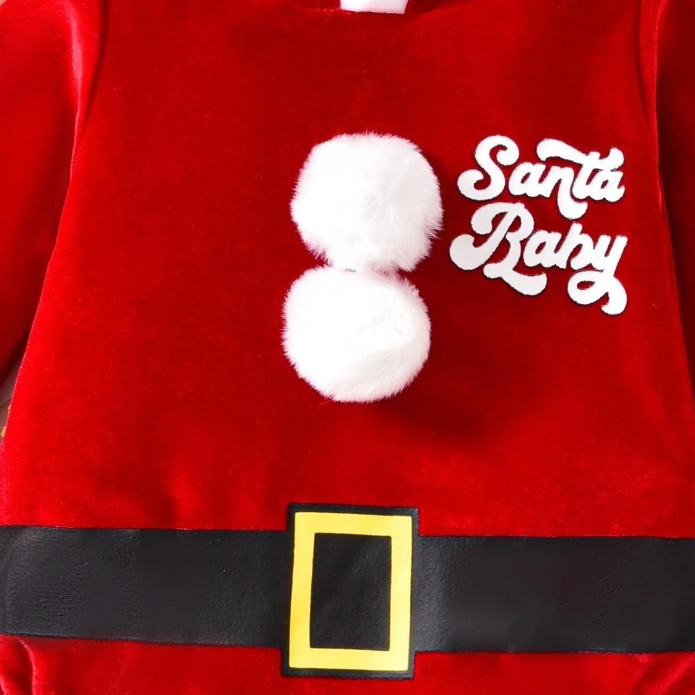 Hooded Design Infant Rompers Set with Socks Set Hooded Rompers Costume Christmas Party