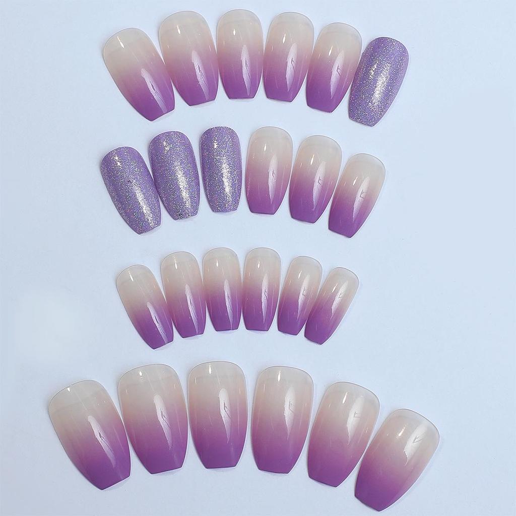 Glitter Gradient Wearable Halo False Nails Set