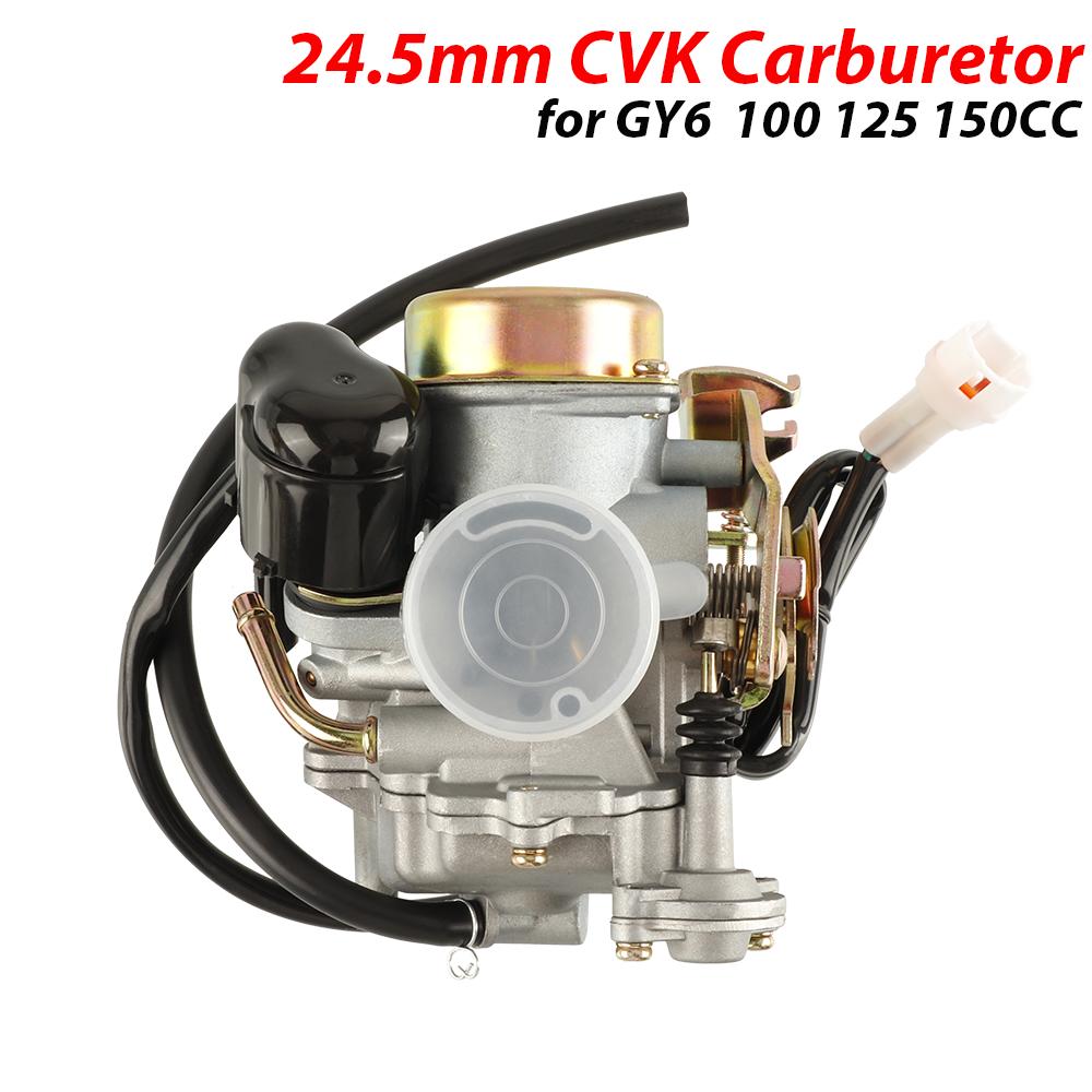 24.5mm CVK24 Carburetor Electric Throttle for Keihin Yamaha RS100 GY6 100cc 125cc 150cc 4 Stroke Scooter ATV Tricycles Dirt Carb