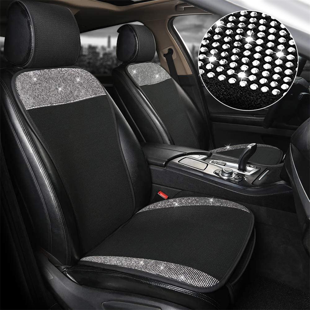 Summer Breathable Seat Cushion Luxury Crystal Diamond Car Seat Cover Universal