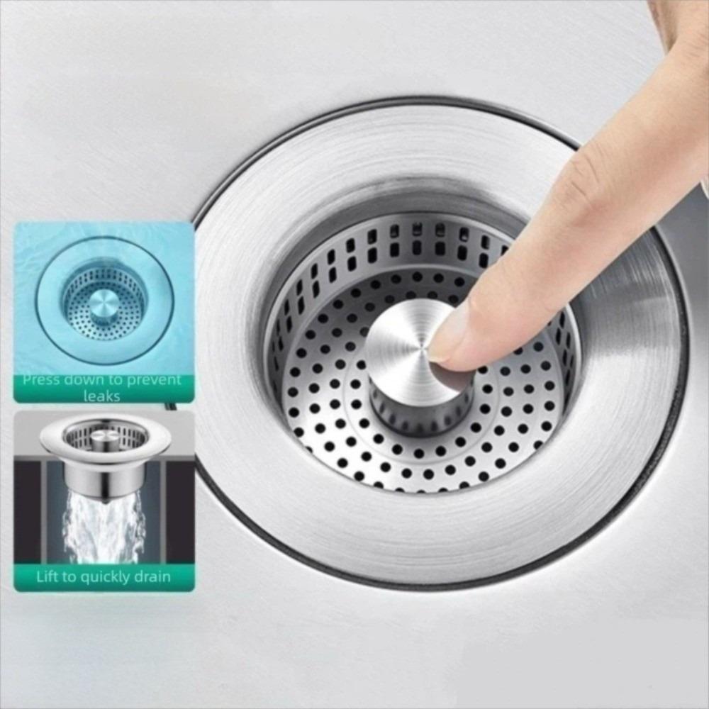 Anti Clog Pop Up Sink Stopper Stainless Steel Sink Strainer Plug Sink Strainer Kitchen