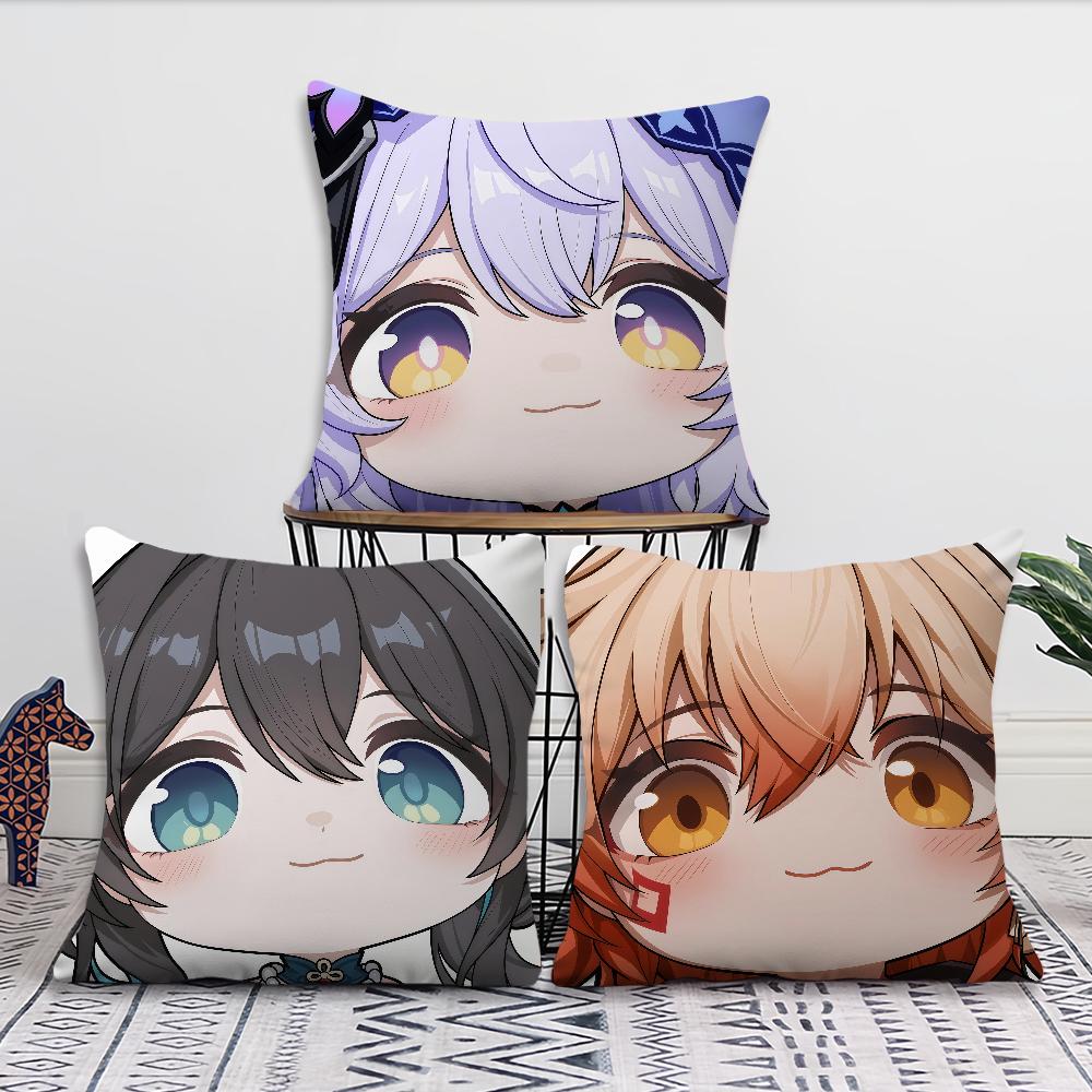 Honkai Star Rail face Cute Q-version w cushion cover Pillow Cover Decoration Room Home Sofa living Office Car Nordic Simplicity
