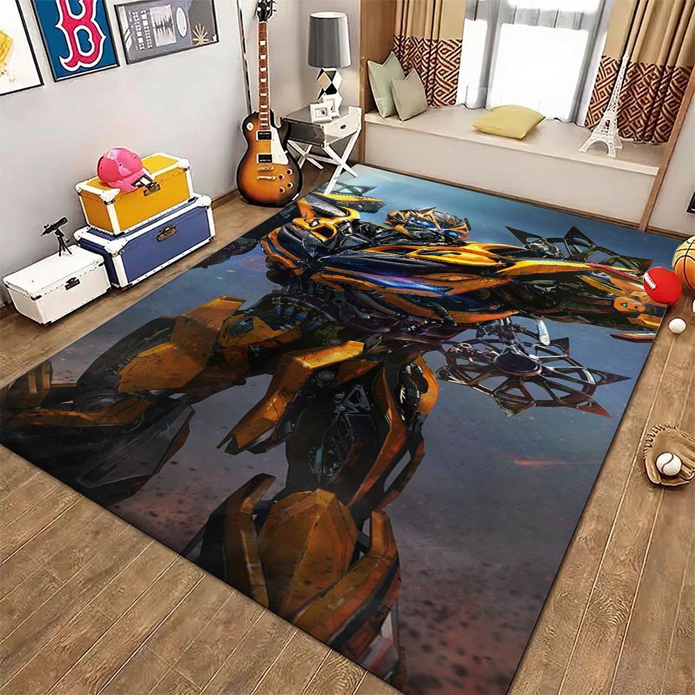 Bumblebee Battle Armor Rectangular Rug Durable Easyclean Carpet For Hallway Balcony Study Home Party Decor Halloween Gift