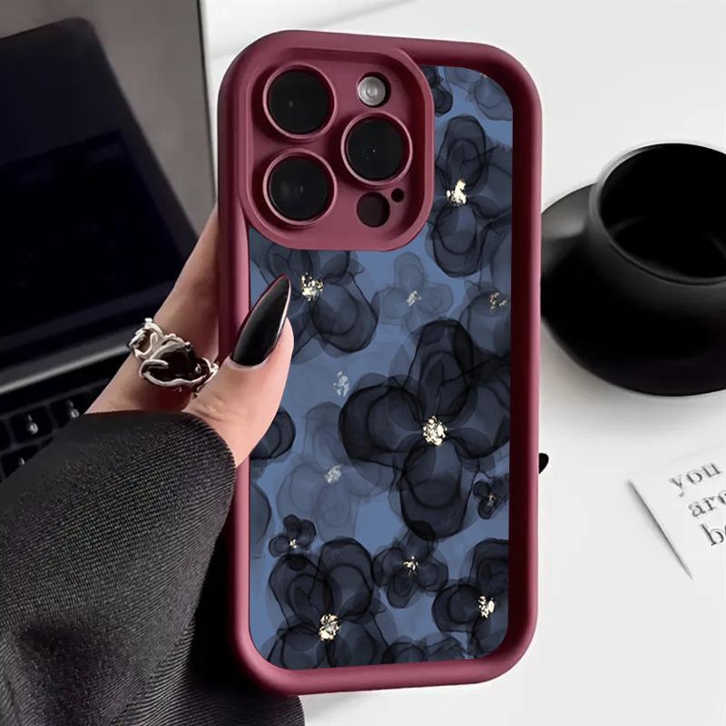 Diamond Floral Design Silicone Phone Case For Samsung Galaxy S25 S24 S23 S22 S21 S20 Ultra Plus FE A15 A35 A54 A55 Cover