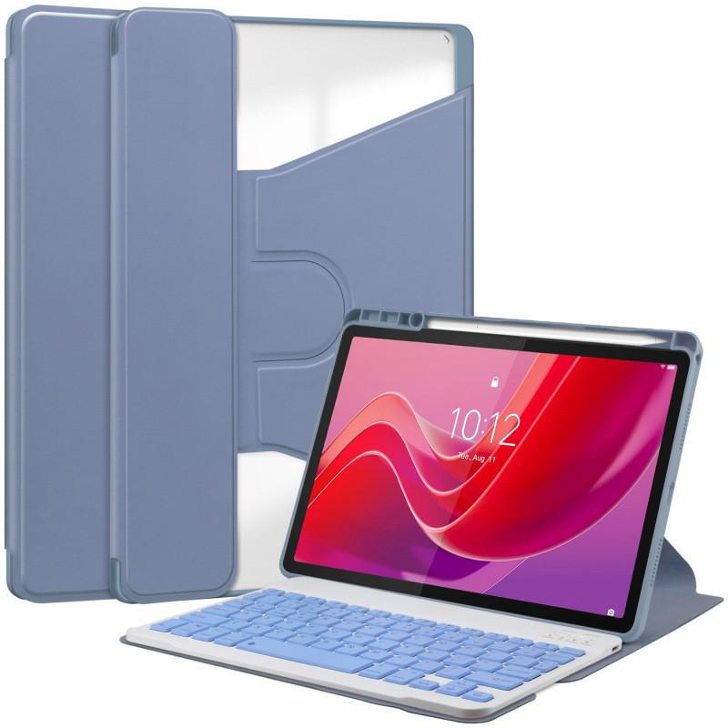 Compatible Samsung A11+ Bluetooth Keyboard Case: S10 Lite Acrylic 360° Rotating Backlit Cover & S11 Leather Case