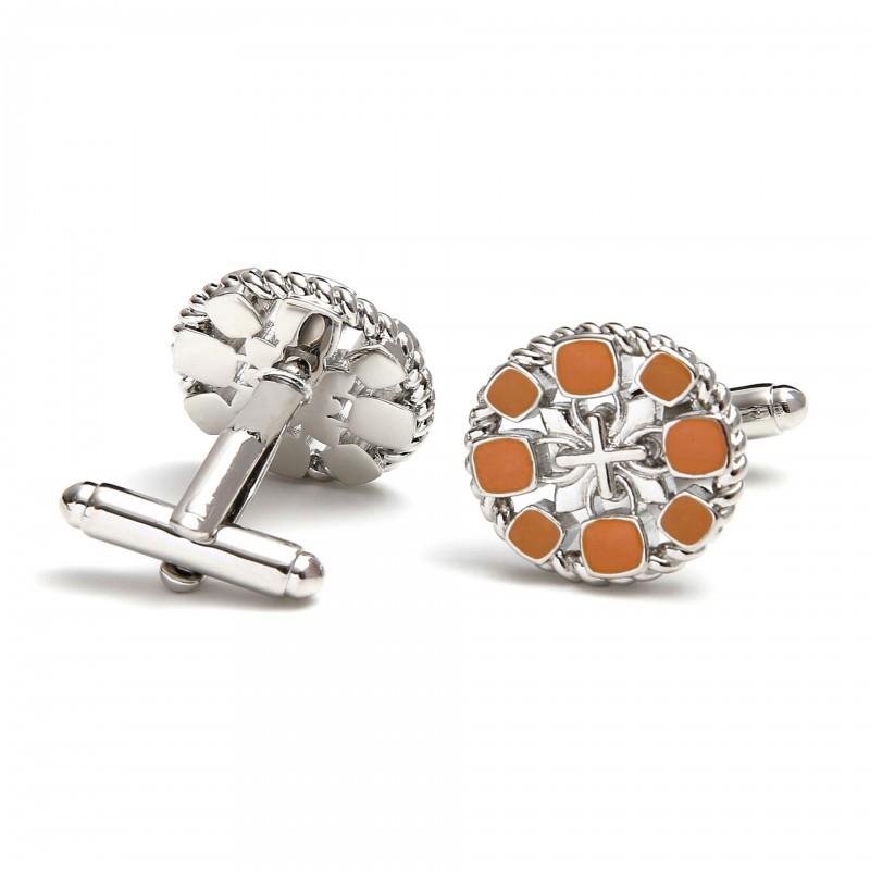 

Creative Men s Cufflinks Round Art Hollow French Jewelry copper