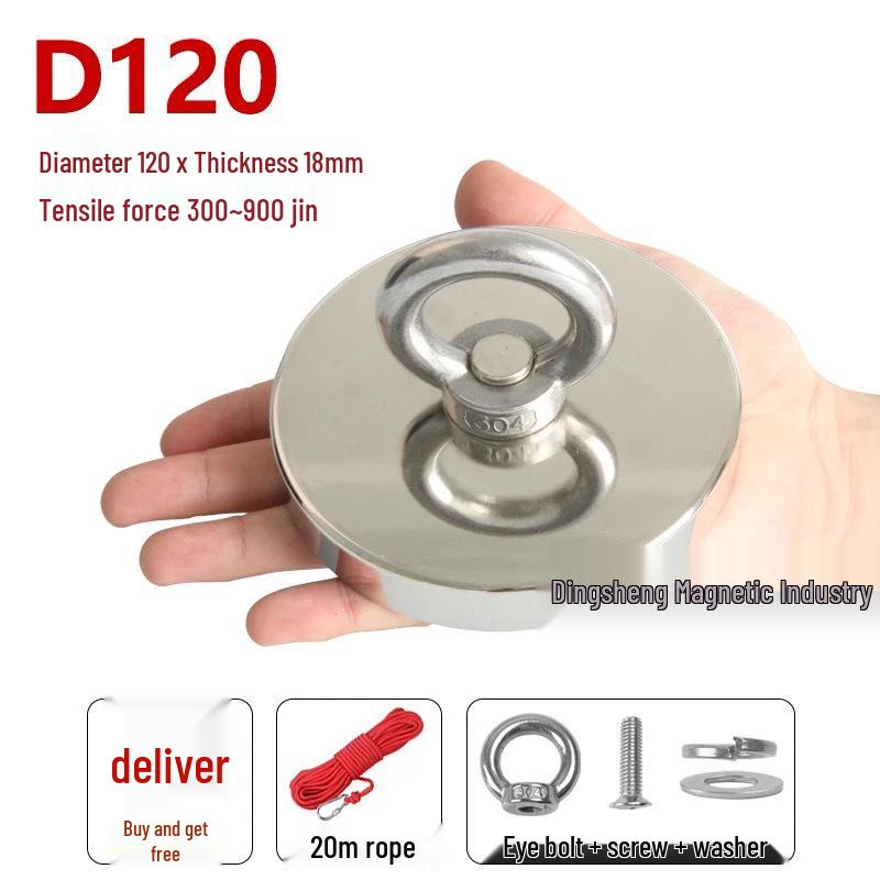 Neodymium Iron Boron Pot Magnet with Strong Magnetic Suction and Lifting Ring for River Dredging